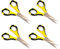 EK Tools Cutter Bienenschere, 4 Stück, Schwarz und Gelb, Multipack-Scheren für Stoff, Stickerei, Basteln, Kräuter, Gartenarbeit, Büro, Zuhause und mehr