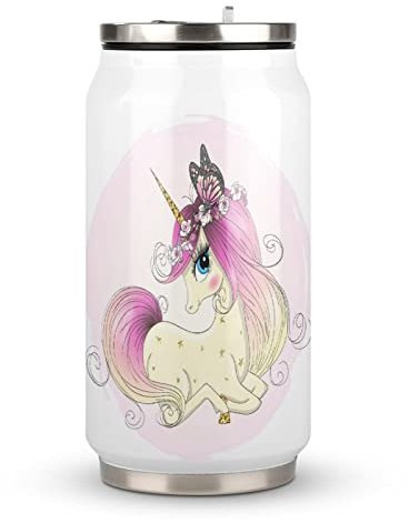 Mug Isotherme De Voyage Licorne Tasse À Café Isolée Double Paroi Étanches Tumbler 300ml