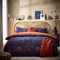 furn. Constellation Duvet Cover Set – Celestial Galaxy Print with Stars & Moons, Reversible Polycotton Bedding (Bronze/Navy – Super King)