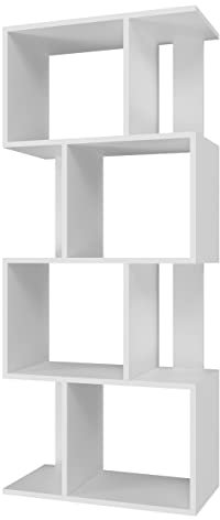 CDF Offenes Bücherregal Fiesta 4P | Farbe: Weiß | Für Wohnzimmer, Büro und Arbeitszimmer | Regal für Bücher und Spielzeug | Modern | Ideal für Kinderzimmer, Teenager, Jugendzimmer
