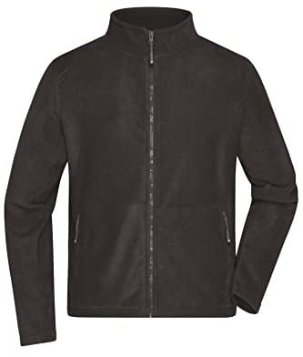 James & Nicholson Herren Microfleece Jacke - Klassisch geschnittene Jacke aus pillingfreiem Microfleece | Farbe: dark-grey | Grösse: 4XL