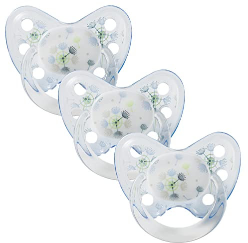 dentistar Set di 3 Ciucci Ortodontici in Silicone – Taglia 3, da 14 mesi – Il ciuccio per bambini previene il disallineamento dei denti – Fatto in Germania – Senza BPA – Dente di Leone