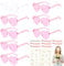 Lets Joy Deutsch Bride Herz Brillen, 18 Stück Bride to be Herz Brille Set, Herz Sonnenbrille, Team Braut Armbändern, JGA Tattoo Aufkleber, JGA Partybrillen Set für Hochzeit Geburtstag Party