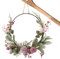 NAIXUE Outdoor-Kranz-Dekoration, Frühling Sommer Haustürkranz, rosa lila Orchidee Chrysanthemen Löwenzahn Schleierkraut Reifen-Kranz, bunte künstliche Blumen für Sommer-Heimdekorationen