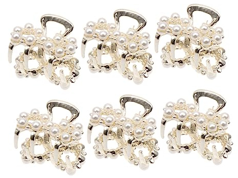 FRCOLOR 6 Stück Kleine Perlen Haarklammern Mit Strass Haarspangen Für Damen Elegante Haarklammer Clip Für Alltag Und Festliche Anlässe