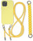 Galful Cases for iPhone 14 Pro Max Cover with 2 Purse Chain Straps,Phone Case iPhone 14 Pro Max Lanyard Protective Case Necklace Cover with Cord Slim Stylish Shockproof Crossbody Case,Yellow