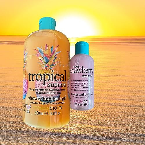 Treaclemoon Bundle of Tropical Summer Shower and Bath Gel (500 ml) and Strawberry Dreams Shower and Bath Gel (100 ml)