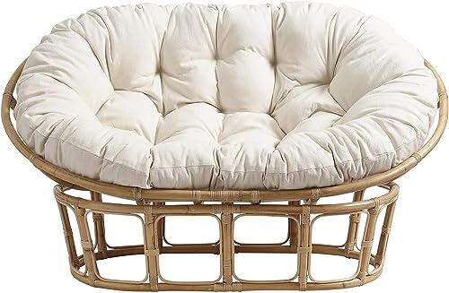 TDHLW Doppeltes üBergroßEs Papasan-Ei-Stuhlkissen, Doppeltes Papasan-Stuhlkissen, Bequeme Stuhlauflage Eierstuhl-Kissen HäNgesessel-Sitzkissen füR GartenmöBel,Beige,67 * 47 * 6in