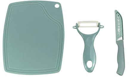 Keramik-Set mit Obst-Gemüse-Schäler-Mini-Schneidebrett- Küchenwerkzeugen 3PCS Küchengeräte Set (A, One Size)