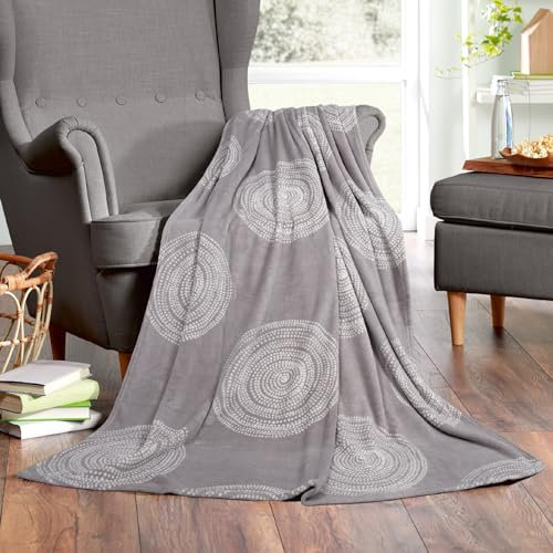 Bestlivings Kuscheldecke superflauschige Mikrofaser Decke 150x200cm (Kreise) Flauschige Wohndecke für Sofa, Couch und Bett, Tagesdecke Oeko-TEX - Sofaüberwurf