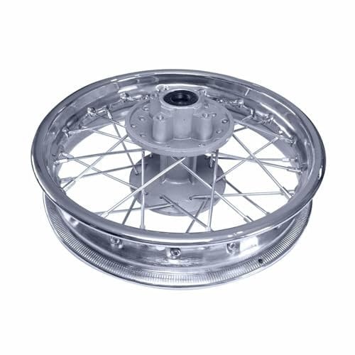 HMParts Cerchio in acciaio 10 pollici posteriore cromato adatto per quasi tutti i modelli con asse da 12 mm Dirt Bike, Pit Bike, XMOTOS, MotoCross