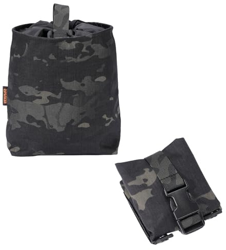 EXCELLENT ELITE SPANKER Tactical Molle Dump Drawstring Magazine Dump Pouch | Collapsible Pouch,Folding Dump Pouch,hiking, running,Splash-proof,ranger green pouche,UTX Duraflex Buckle