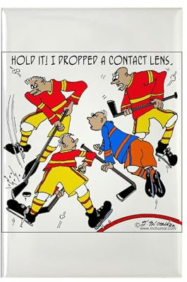 CafePress Playing Hockey W/Contact Lenses Rectangle Magnet, 2x3 Refrigerator Magnet