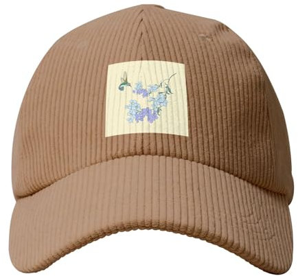 YYHWHJDE Modische Baseballkappe für Herren und Damen, Kord, frisches Orchideen-Muster, Beige, Khaki, Einheitsgr��e