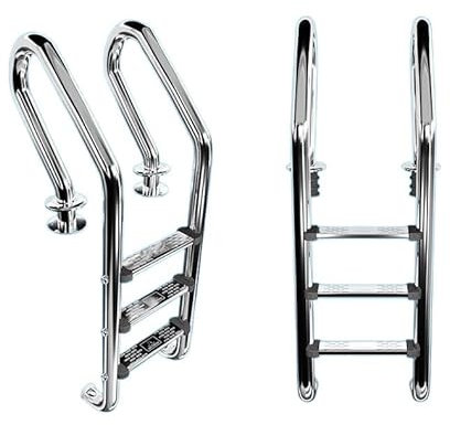 Escalera para piscina Pasamanos De Escalera De Piscina De Acero Inoxidable Fijo En El Agua Nueva Escalera De Agua Engrosada Escalera Mecánica Engrosada 304 Piscina Paneles laterales sólidos para mayor
