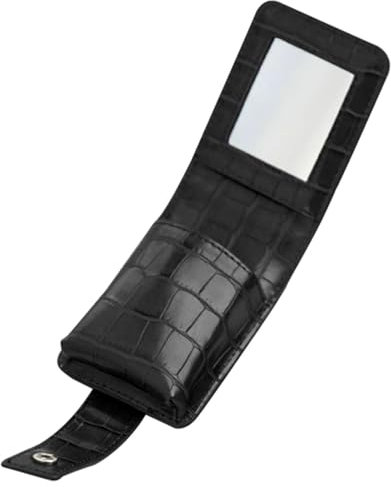 puzzlegame Trousse de Maquillage avec Miroir | Trousse de Maquillage de Voyage pour Femme Motif Crocodile PU | Pochette de Rangement pour Trousse de Toilette à Carreaux Rouge à lèvres