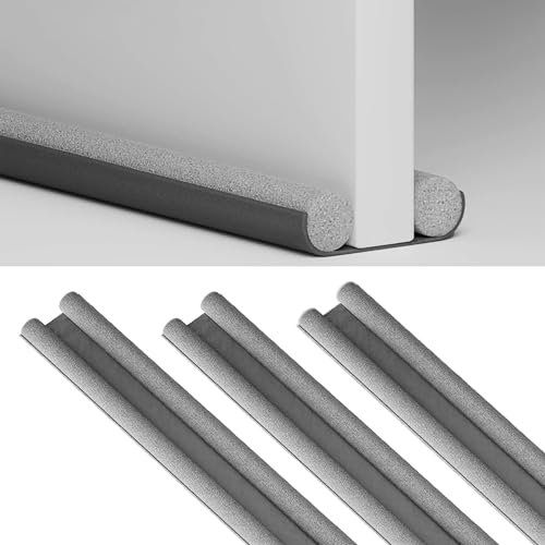 ADEPTNA Under Door Foam Double Draught Excluder - Soundproof Sweep Stopper Insulator | Energy Saving Under Door Seal Draft Protector | Easy Fit for Interior & Exterior Doors (PACK OF 3)