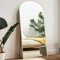 Melodieux Miroir pleine longueur, arc, 180 x 76 cm, grand miroir autonome, cadre en aluminium, doré, pour dressing, mural, suspendu, pour salon, chambre à coucher