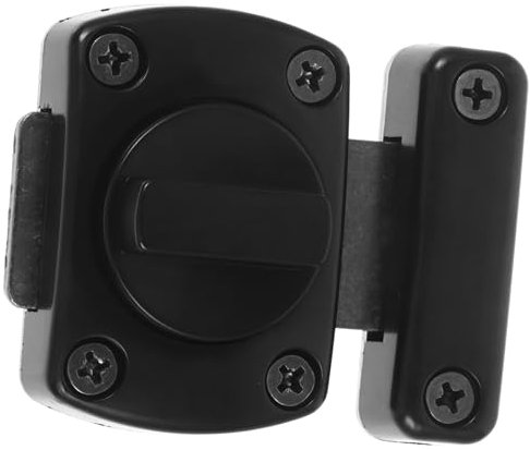 HOMSFOU 1 Jeu Loquet à pêne rotatif loquet de porte moustiquaire serrure de porte d'écran loquet coulissant verrou porte loquet de verrouillage loquet de porte de grenier le fer Black