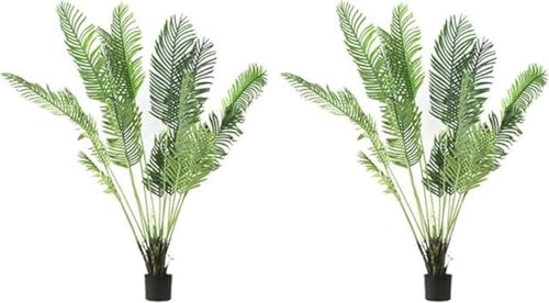 Valyria Home - Planta Artificial Palmera Areca - Tamaño 180 cm - Pack de 2 Plantas de Plástico Grande - Árbol Artificial Realista y Tropical - Decoración del Hogar, Oficina y Comercios
