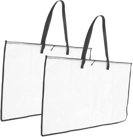 TOKIDNY 2stücke Große Transparente Kunstportfolio-taschen Für Poster Dokumente Und Zeichnungen Langlebige Aufbewahrungstaschen Mit Reißverschluss Für Künstler Und Studenten
