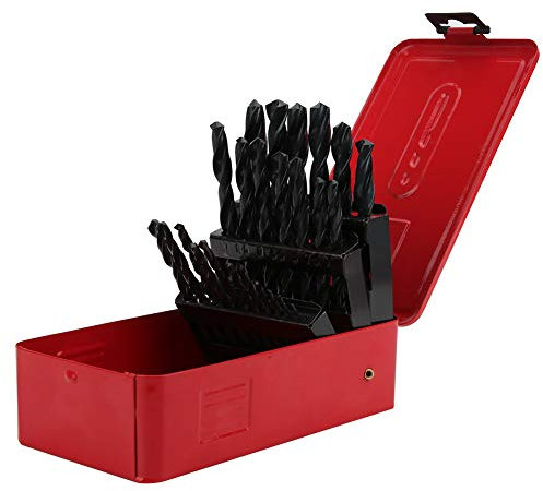 Mavaol 25-teiliges Bohrer-Set, Spiralbohrer aus Schnellarbeitsstahl, 1 mm, 13 mm, Edelstahl, Gusseisen, Metall, robust, präzise, ​​Heimwerker-Profis