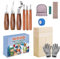Wood Carving Tools kit 19 Pcs Wood Whittling Kit 19 in 1 Wood Chip Carving Tools Set for Beginners, with 6 Whittling Tools 7 Basswood Carving Blocks 1 Gloves Sharpener Oil Wax Roll Bag Box Tape