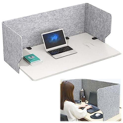 Desk Dividers Acoustic Panels for Privacy Gray Soundproofing Partitions 60/80/100cm Foldable Cubicle Panels NoiseReducing for Offices & Conference Rooms