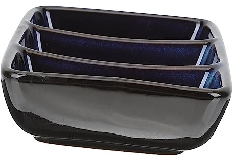VALICLUD Three-Compartment Porcelain Sauce Dish for Party Divided Dip Bowl Ceramic Seasoning Dish for Sushi Soy Dipping Bowl and Household Use