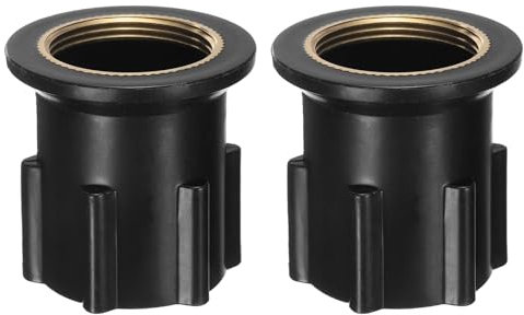 sourcing map Lot de 2 écrous de robinet de 3,5 cm, base fixe, écrou de fixation en plastique, ensemble de robinet fixe pour cuisine, noir