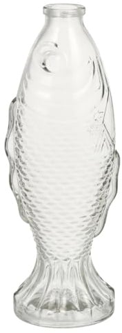 Housoutil Fischförmige Glasflasche Dekorative Fischvase Mit Korkstopper Für Blumen Klare Glasflasche Für Tischdekoration Wohnaccessoire Und Blumenarrangement 26.00 X 10.00 X 7.00 cm