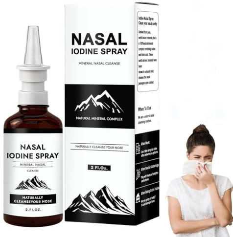 Jod Nasenspray, Nasenjodspray mit Fulvosäure für den Menschen, 100% natürliche mineralische Nasenreinigungspflege für trockene Luft, Reisen und den täglichen Gebrauch, 2 ml – 150+ Anwendungen pro