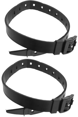 Toyvian Cinghie con Fibbie Regolabili in Gomma per da Immersione | 1 Paio, Nero, Pvc e Gomma, 20 Pollici X 1 Pollice, Superficie Testurizzata Antiscivolo