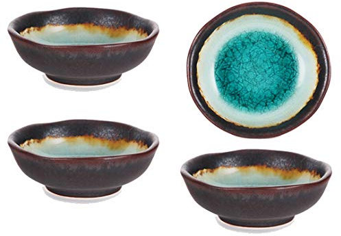 1 X Set of Four Turquoise Green Kosui Japanese 5 Inch Rice Bowls by Japan