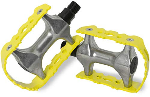 MTB Pedale aus Alu Anti-Rutsch Fahrradpedal Paar 9/16 Zoll Gewinde für Mountainbike/E-Bike/Trekking/City Fahrrad Pedal Set Aluminium Fahrradpedale Pedals EBike Fahrrad Fahrradpedalen rutschfest Gelb