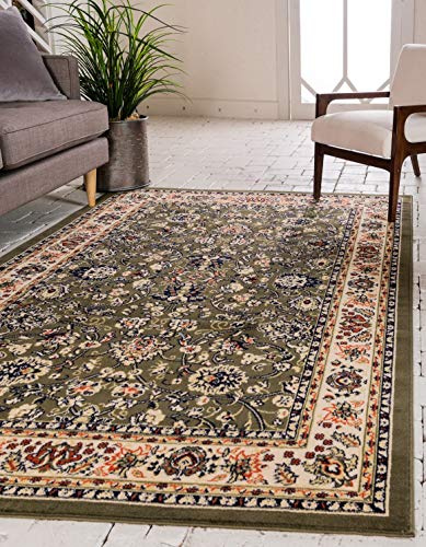 Unique Loom Sialk Hill Collection Area Rug - Washington (9' x 12' Rectangle, Green/ Hunter Green)