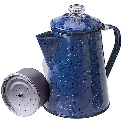 GSI Outdoors 15155 Perkolator für 12 Tassen, Emaillierter Stahl, blau