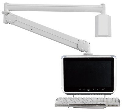 Cotytech Long Reach LCD Monitor Arm with Front Keyboard Holder / Monitor Back Cable Cover