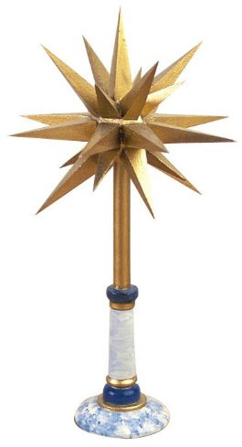 Hubrig-Volkskunst Adventsstern, Höhe 6,5cm, Gold, Traditionell, Weihnachten, Winter, Weihnachtsbaumspitze