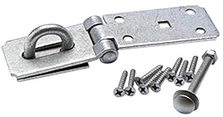 Merriway BH01757 Heavy Duty Hasp and Staple Secure Type, 90mm-Galvanised Steel, Grey