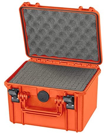 MAX Cases - MAX235H155S.001 Naranja - Maleta hermética con Espuma pre-Cortada a cubetas - Dimensiones internas 235 x 180 x 156 mm