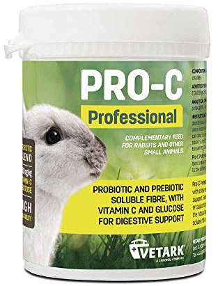 Vetark Pro-C Professional, Prebiotic & Probiotic for rabbits, guinea pigs and other small mammals with vitamins and glucose - 100g