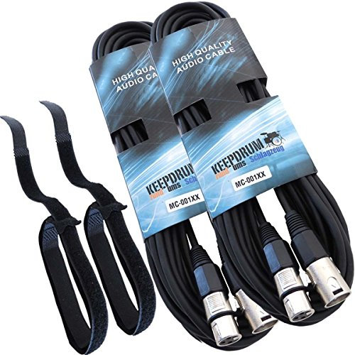 keepdrum MC-001 X X 15 M Câble Micro 1 x XLR mâle/1 x XLR Femelle 2 unités