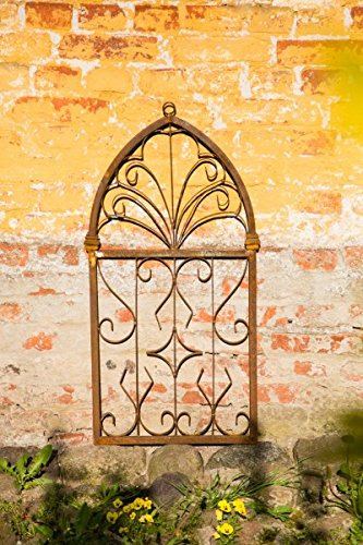 Wand-Objekt Stallfenster zum Hängen Rost - klein - H: 95cm Kirchenfenster