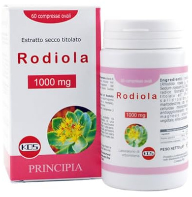 KOS - RODIOLA 1000 MG 60 COMPRESSE utile per combattere lo stress psico-fisico e ritrovare l'energia, l'armonia e la serenità
