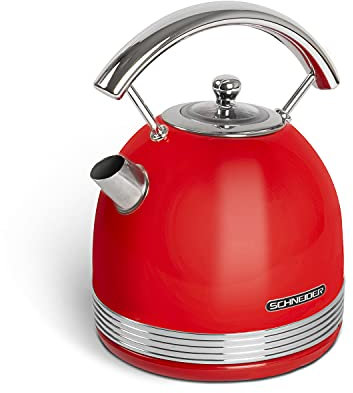 SCHNEIDER Hervidor electrico SCKE17R Agua, 2200 W, 1.7 litros, Rojo
