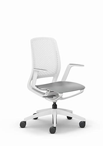 Sedus se:motion, Bürostuhl, Drehstuhl, lichtgrau/weiß, mit Armlehnen, Kunststoff 950 - 1065 mm