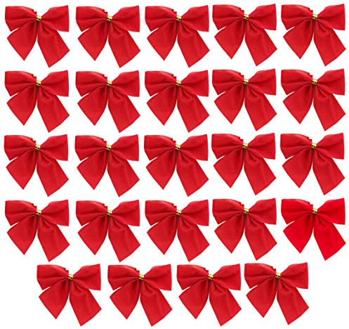 Christmas Concepts® Confezione da 24-5 cm di fiocchi in velluto rosso - Decorazioni natalizie tradizionali