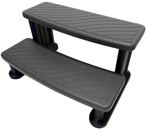 Puri Tech Escalier Universel pour Piscine, Accessoires de Spa, Marches antidérapantes et durables - Gris Clair