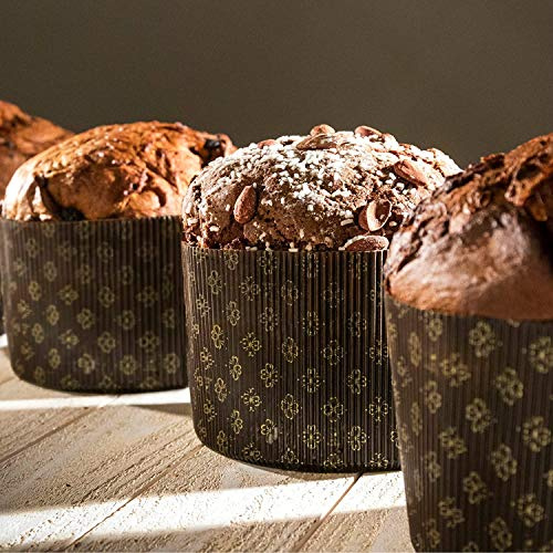 Pastry Chef's Boutique Deluxe Corrugated Panettone Paper Pan Mold - Large - 1 Kg - 6-5/8 x 4-5/16 - Pack of 6